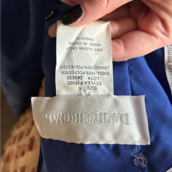 David's Bridal Royal Blue Strapless Gown - Picture 3 of 3